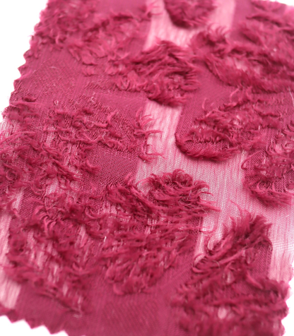 【25SS-305】花柄フリンジジャガードシフォン　/0.5ｙあたり = ～ 785円