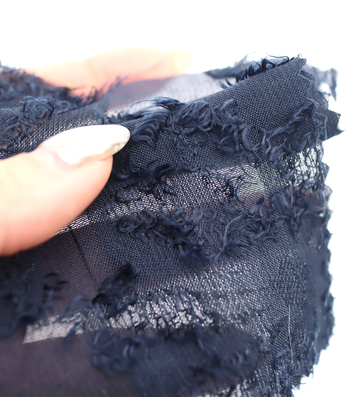 【25SS-305】花柄フリンジジャガードシフォン　/0.5ｙあたり = ～ 785円