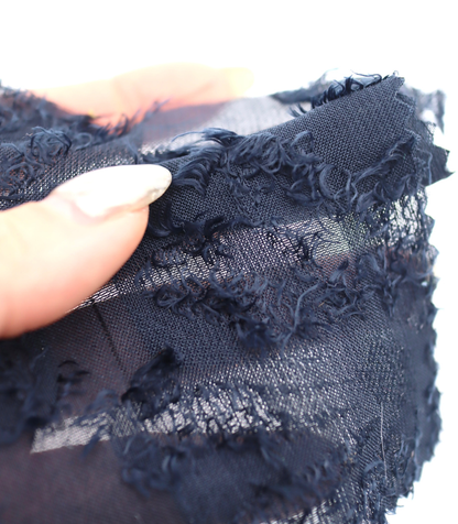 【25SS-305】花柄フリンジジャガードシフォン　/0.5ｙあたり = ～ 785円