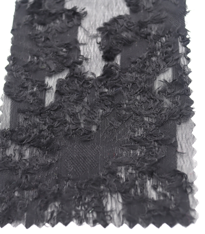 【25SS-305】花柄フリンジジャガードシフォン　/0.5ｙあたり = ～ 785円