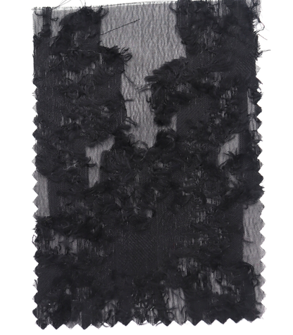 【25SS-305】花柄フリンジジャガードシフォン　/0.5ｙあたり = ～ 785円