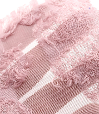 【25SS-305】花柄フリンジジャガードシフォン　/0.5ｙあたり = ～ 785円