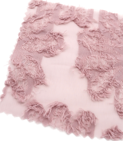 【25SS-305】花柄フリンジジャガードシフォン　/0.5ｙあたり = ～ 785円