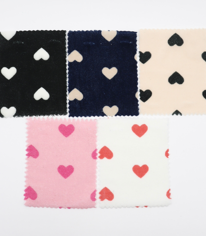 【25SS-027】ハートプリントパイル　/0.5ｙあたり=～860円