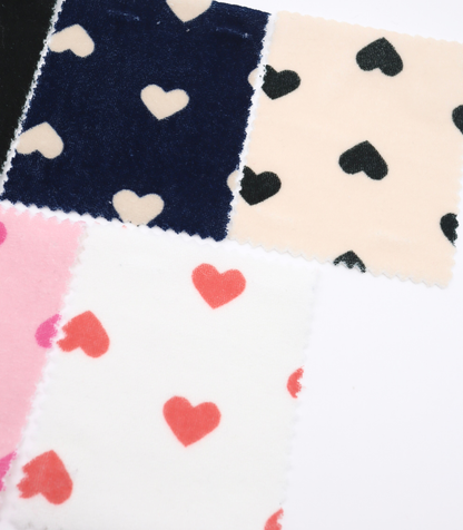 【25SS-027】ハートプリントパイル　/0.5ｙあたり=～860円