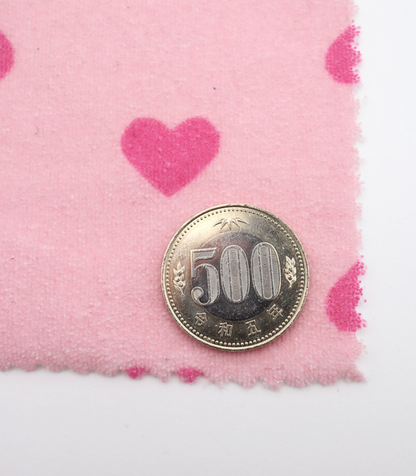 【25SS-027】ハートプリントパイル　/0.5ｙあたり=～860円