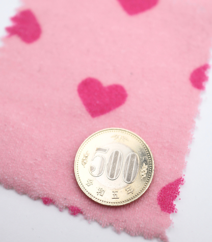 【25SS-027】ハートプリントパイル　/0.5ｙあたり=～860円
