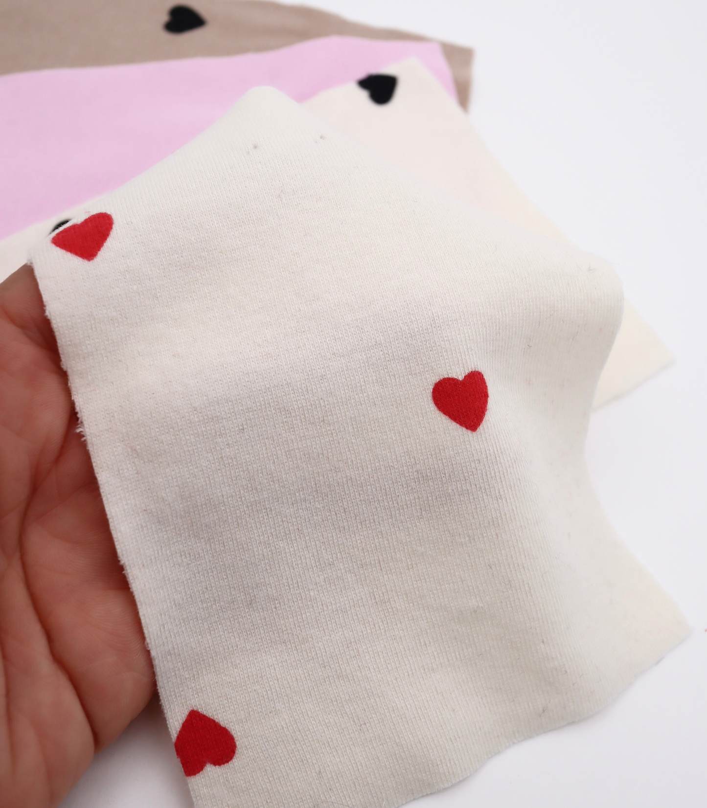 【25SS-025】ハートプリントフライス　/0.5ｙあたり=～900円