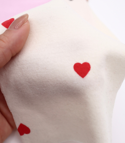 【25SS-025】ハートプリントフライス　/0.5ｙあたり=～900円