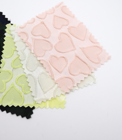 【25SS-041】ぷっくりハートジャガードサテン　/0.5ｙあたり=～865円