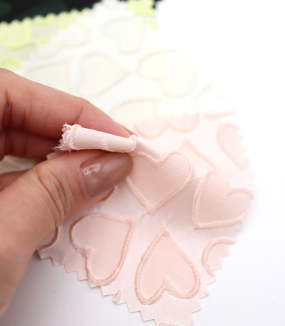 【25SS-041】ぷっくりハートジャガードサテン　/0.5ｙあたり=～865円