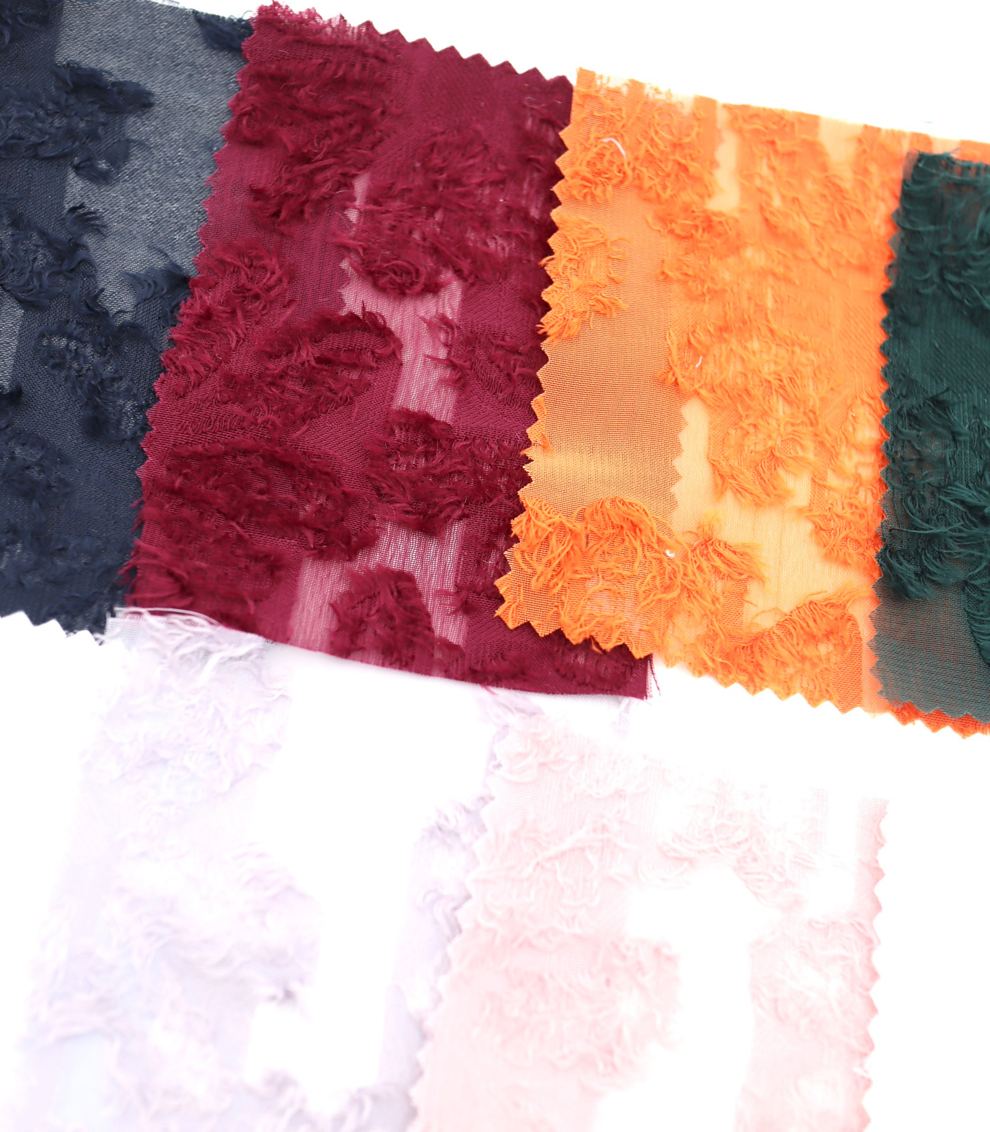 【25SS-305】花柄フリンジジャガードシフォン　/0.5ｙあたり = ～ 785円