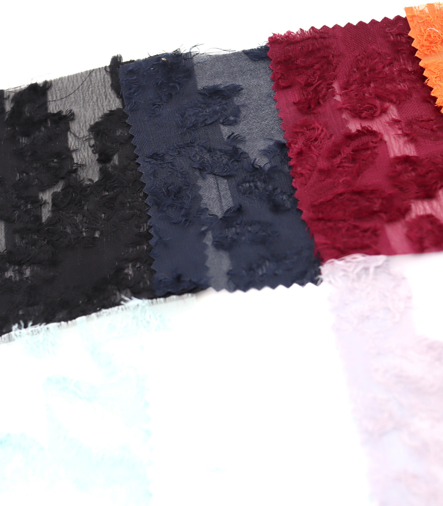 【25SS-305】花柄フリンジジャガードシフォン　/0.5ｙあたり = ～ 785円