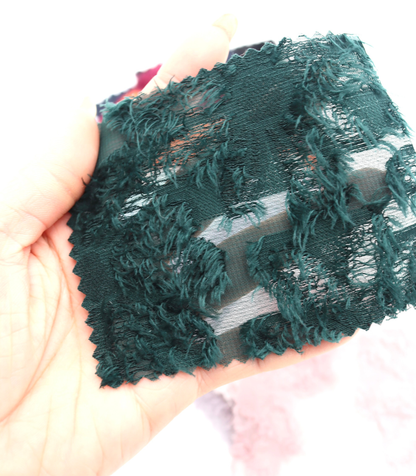 【25SS-305】花柄フリンジジャガードシフォン　/0.5ｙあたり = ～ 785円