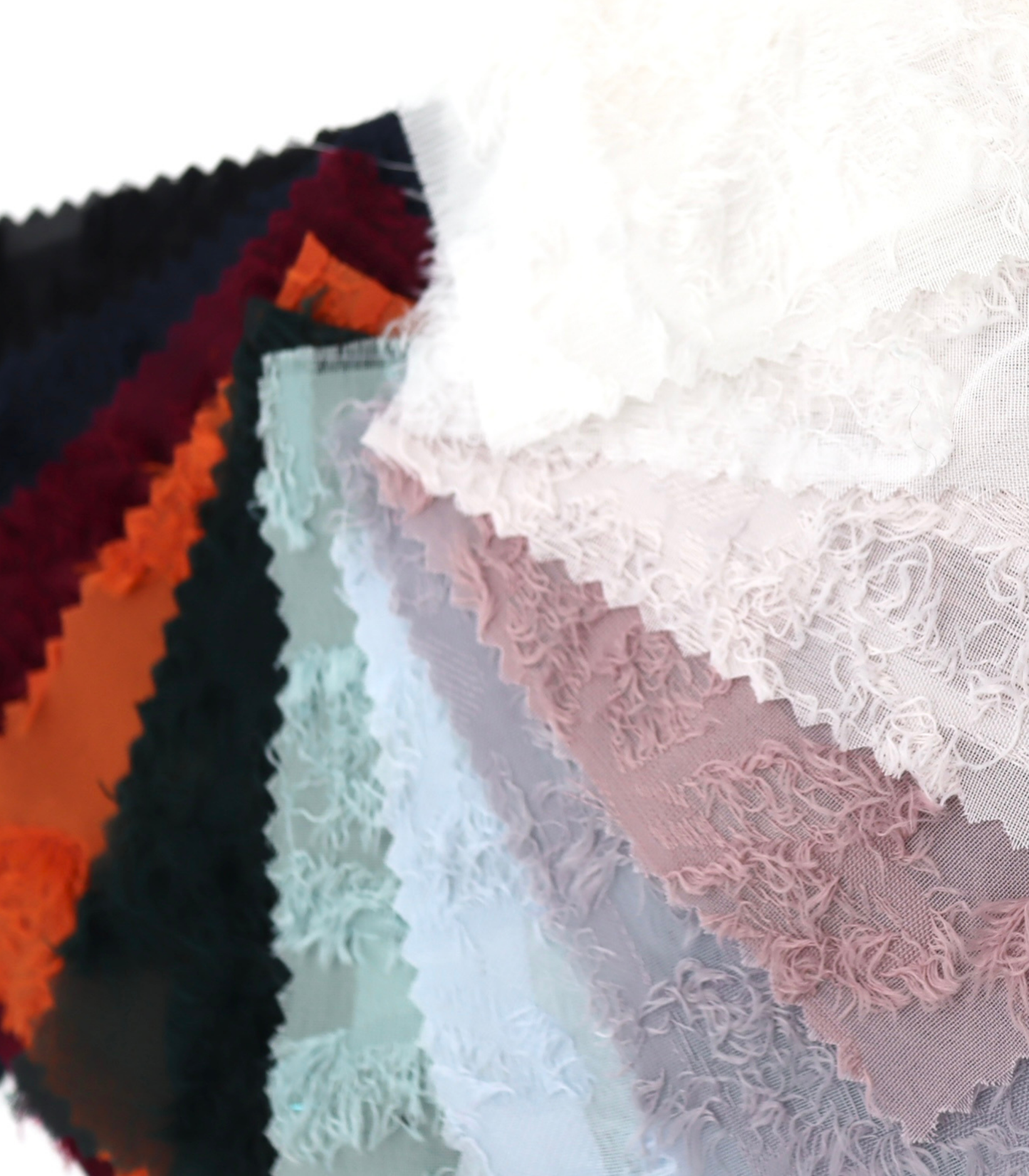 【25SS-305】花柄フリンジジャガードシフォン　/0.5ｙあたり = ～ 785円