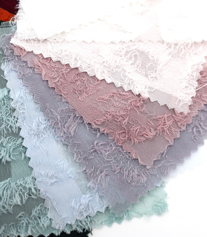 【25SS-305】花柄フリンジジャガードシフォン　/0.5ｙあたり = ～ 785円