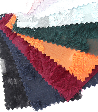 【25SS-305】花柄フリンジジャガードシフォン　/0.5ｙあたり = ～ 785円