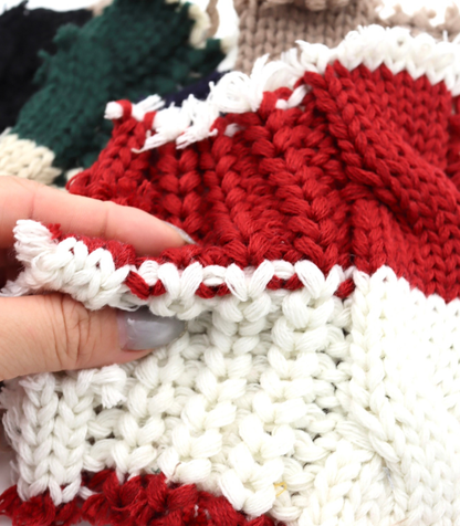 【25SS-106】ローゲージボーダーケーブルニット　/0.5ｙあたり = ～1950円