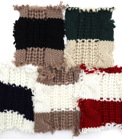 【25SS-106】ローゲージボーダーケーブルニット　/0.5ｙあたり = ～1950円