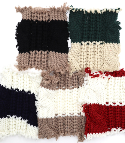 【25SS-106】ローゲージボーダーケーブルニット　/0.5ｙあたり = ～1950円