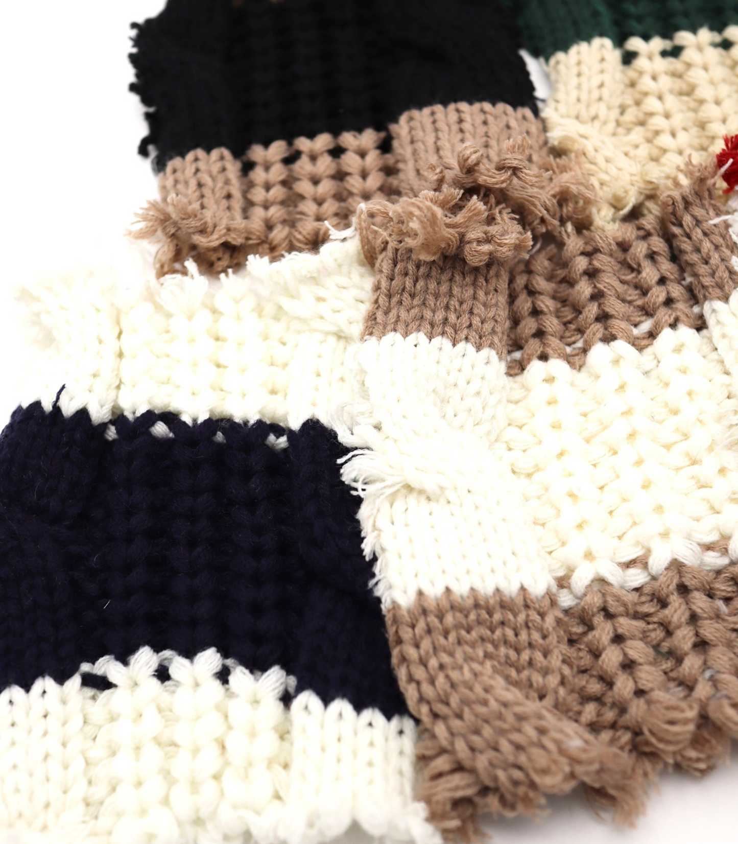 【25SS-106】ローゲージボーダーケーブルニット　/0.5ｙあたり = ～1950円