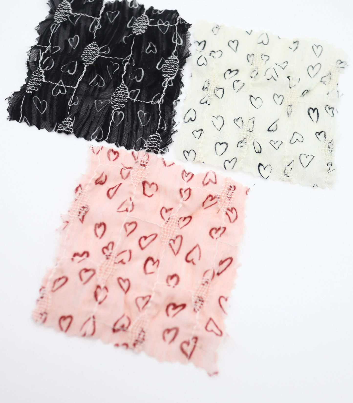 【25SS-050】ハートプリントシャーリングステッチシフォン　/0.5ｙあたり=～1350円