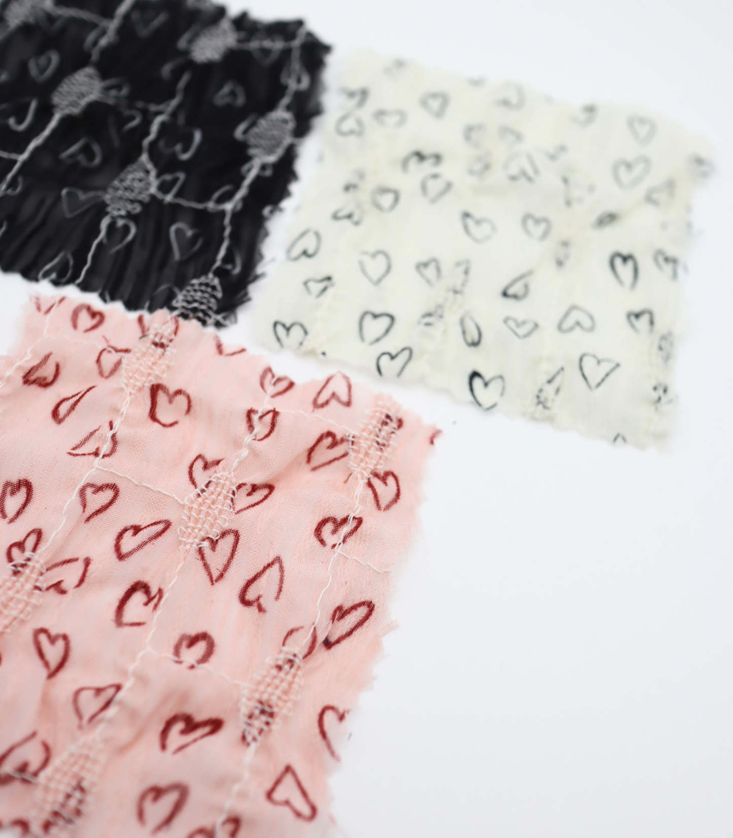 【25SS-050】ハートプリントシャーリングステッチシフォン　/0.5ｙあたり=～1350円