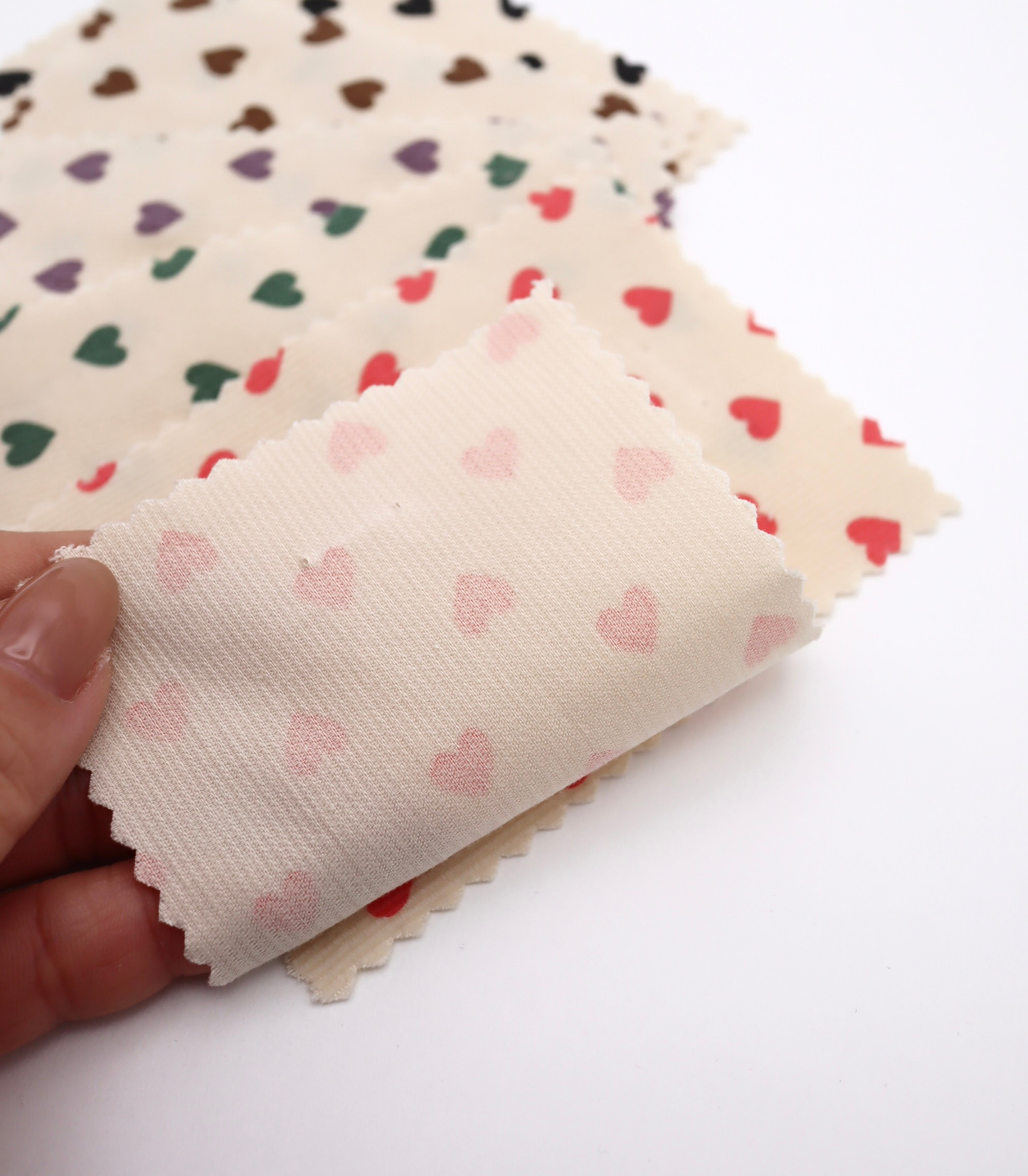 【25SS-024】プチハートプリントコーデュロイ　/0.5ｙあたり=～785円