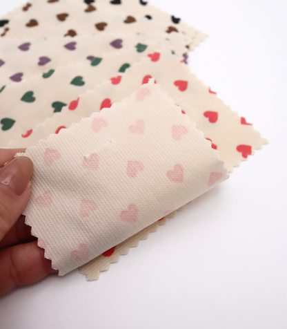 【25SS-024】プチハートプリントコーデュロイ　/0.5ｙあたり=～785円