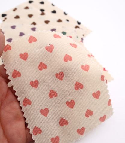 【25SS-024】プチハートプリントコーデュロイ　/0.5ｙあたり=～785円