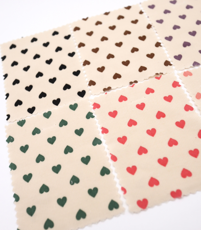 【25SS-024】プチハートプリントコーデュロイ　/0.5ｙあたり=～785円