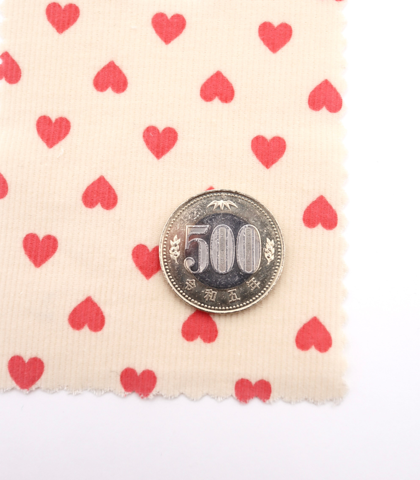 【25SS-024】プチハートプリントコーデュロイ　/0.5ｙあたり=～785円