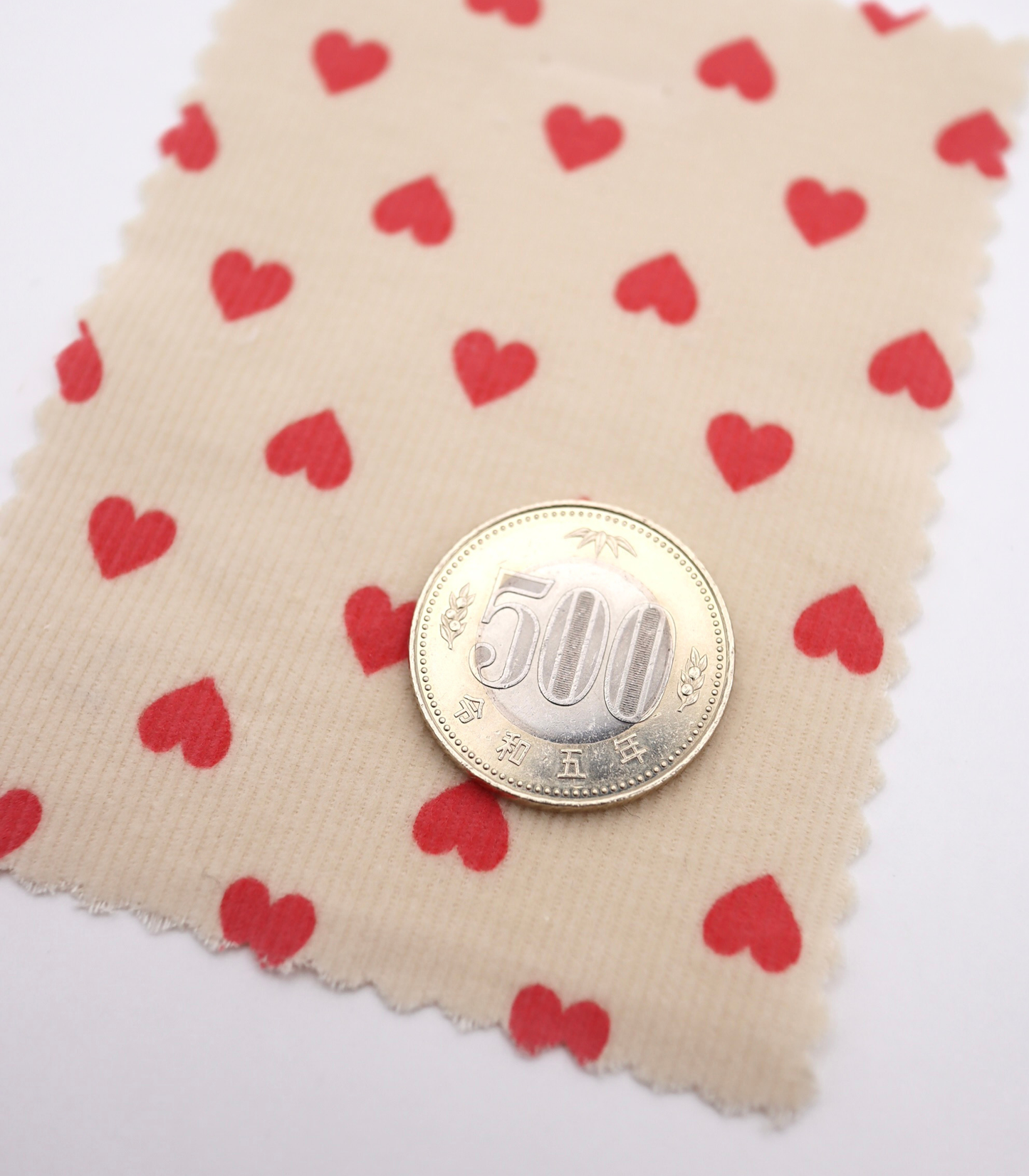 【25SS-024】プチハートプリントコーデュロイ　/0.5ｙあたり=～785円