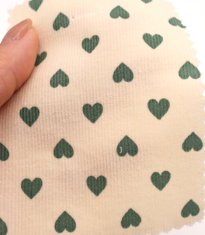 【25SS-024】プチハートプリントコーデュロイ　/0.5ｙあたり=～785円