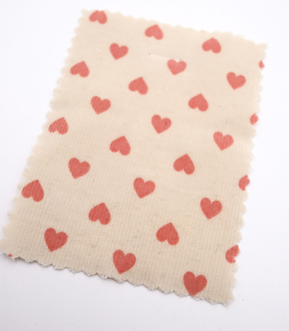 【25SS-024】プチハートプリントコーデュロイ　/0.5ｙあたり=～785円