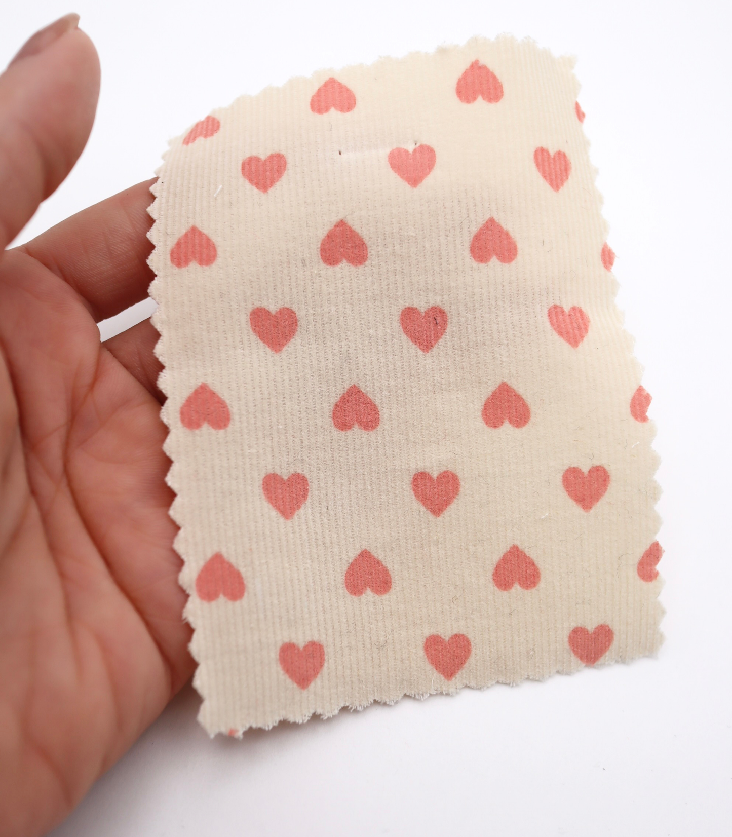 【25SS-024】プチハートプリントコーデュロイ　/0.5ｙあたり=～785円