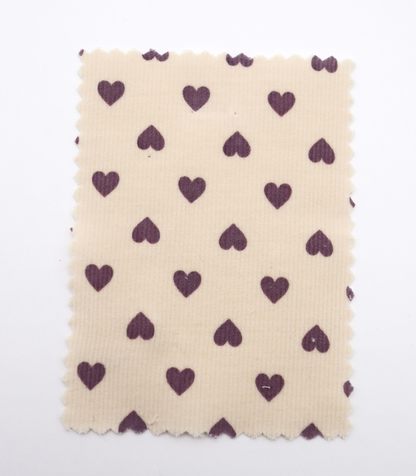 【25SS-024】プチハートプリントコーデュロイ　/0.5ｙあたり=～785円