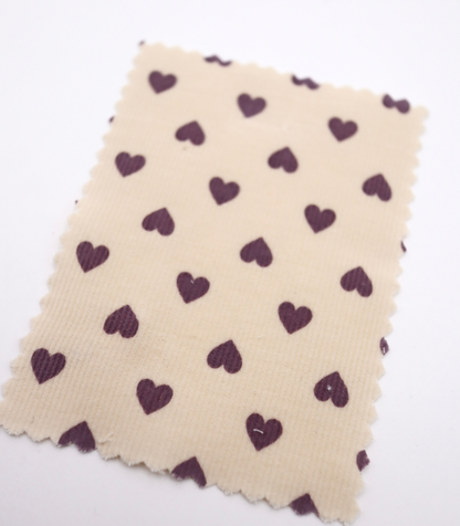 【25SS-024】プチハートプリントコーデュロイ　/0.5ｙあたり=～785円