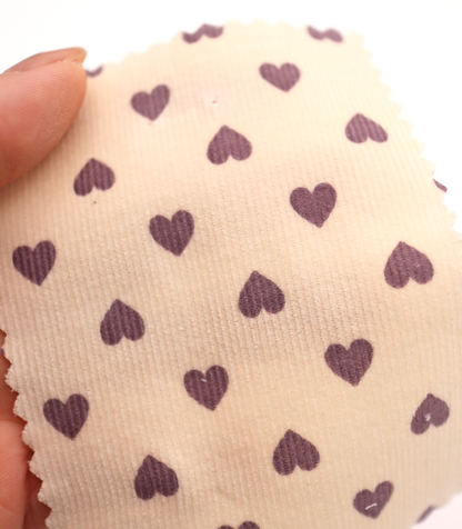 【25SS-024】プチハートプリントコーデュロイ　/0.5ｙあたり=～785円