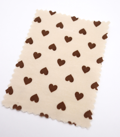 【25SS-024】プチハートプリントコーデュロイ　/0.5ｙあたり=～785円