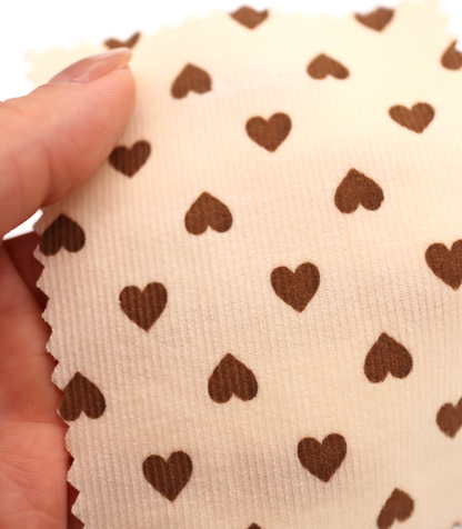 【25SS-024】プチハートプリントコーデュロイ　/0.5ｙあたり=～785円