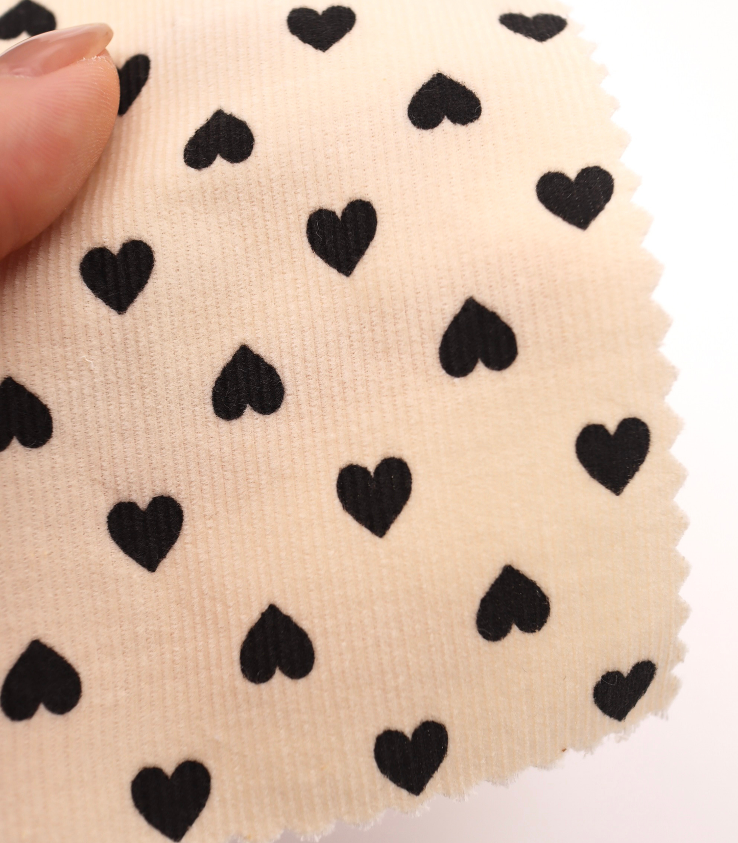 【25SS-024】プチハートプリントコーデュロイ　/0.5ｙあたり=～785円