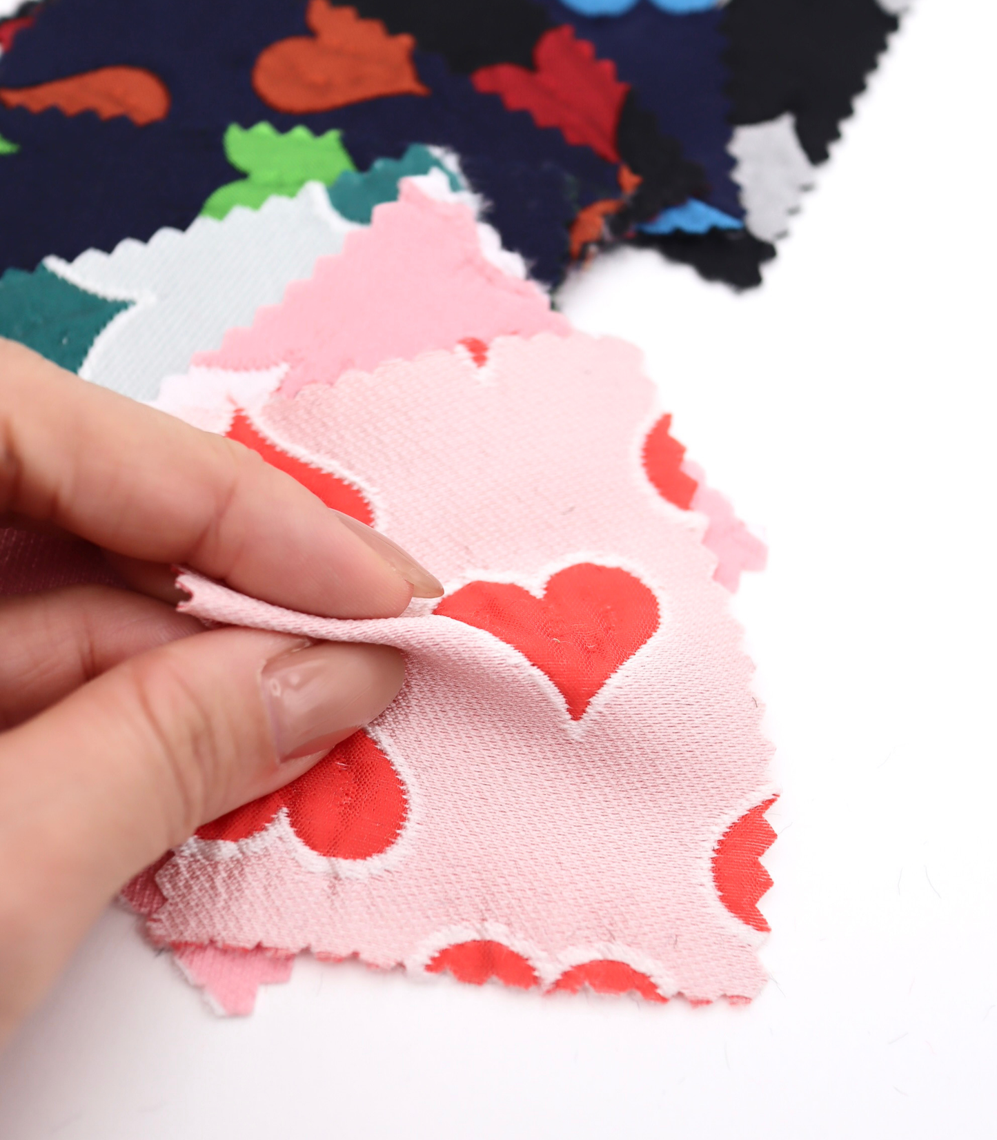 【25SS-040】ハートジャガードサテン　/0.5ｙあたり=～1025円