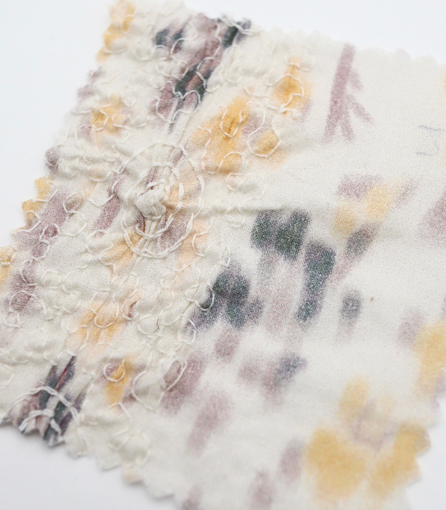 【25SS-206】シャーリング加工水彩風プリントローン　/0.5ｙあたり = ～1700円