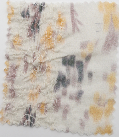 【25SS-206】シャーリング加工水彩風プリントローン　/0.5ｙあたり = ～1700円