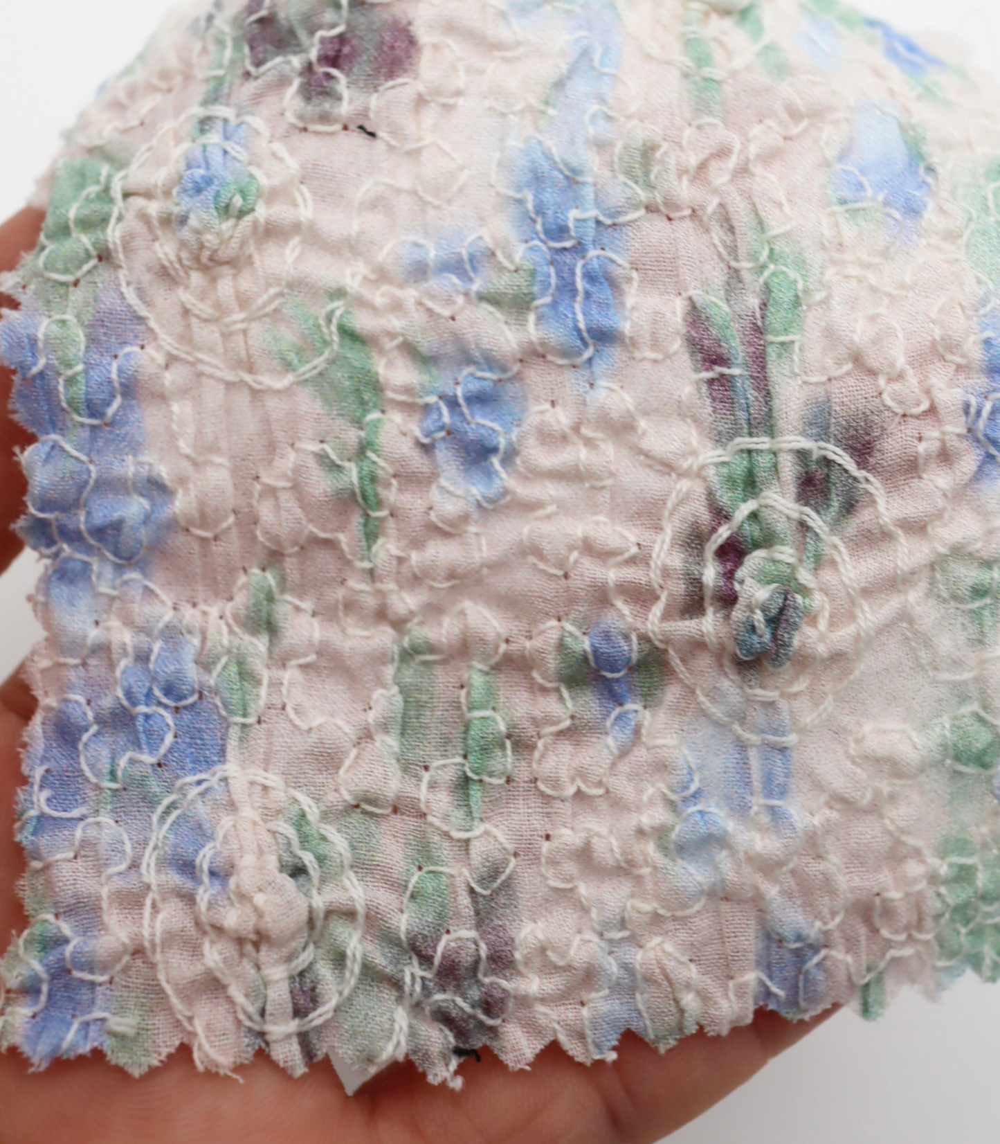 【25SS-206】シャーリング加工水彩風プリントローン　/0.5ｙあたり = ～1700円