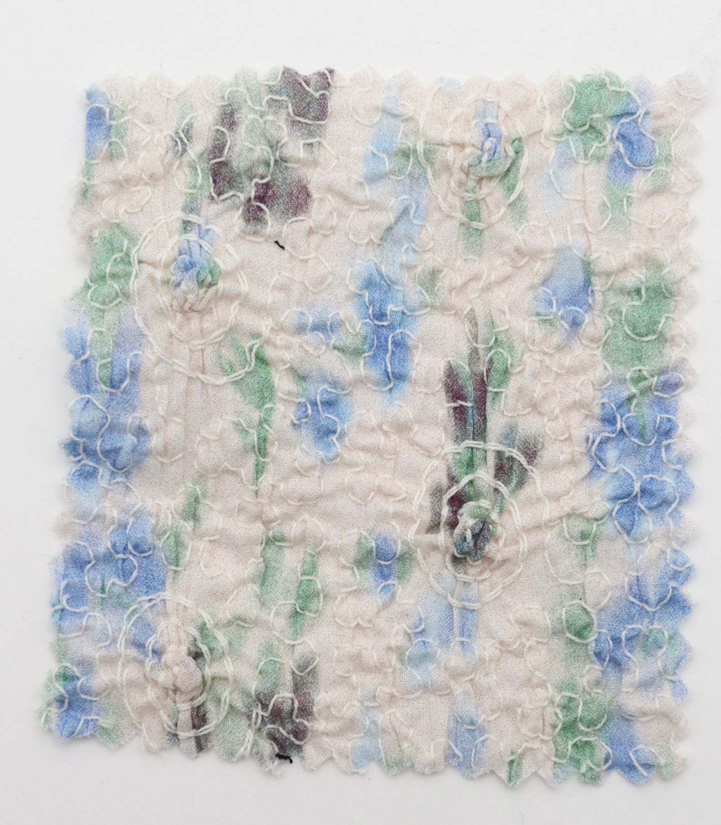 【25SS-206】シャーリング加工水彩風プリントローン　/0.5ｙあたり = ～1700円