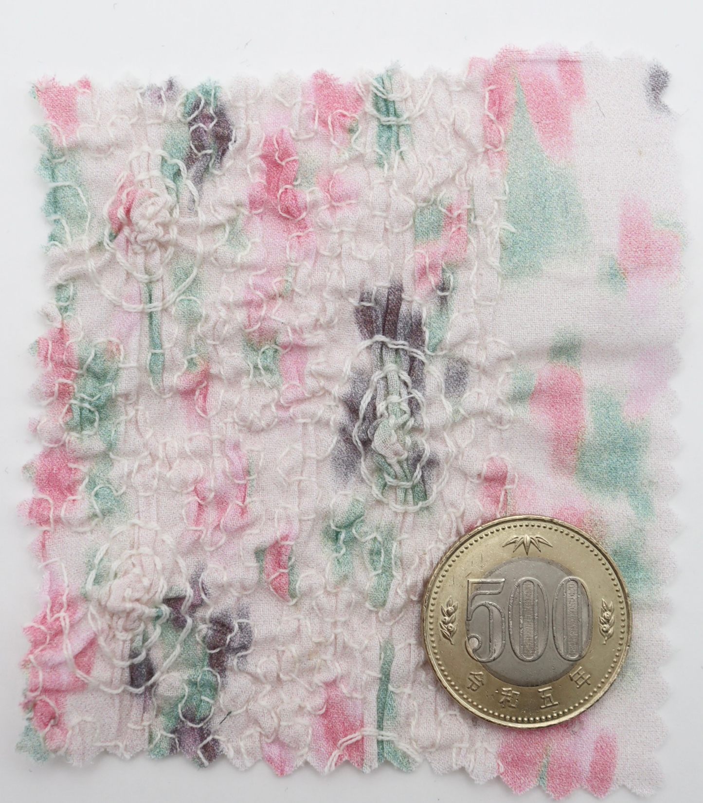 【25SS-206】シャーリング加工水彩風プリントローン　/0.5ｙあたり = ～1700円