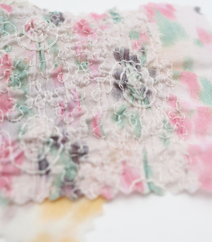 【25SS-206】シャーリング加工水彩風プリントローン　/0.5ｙあたり = ～1700円