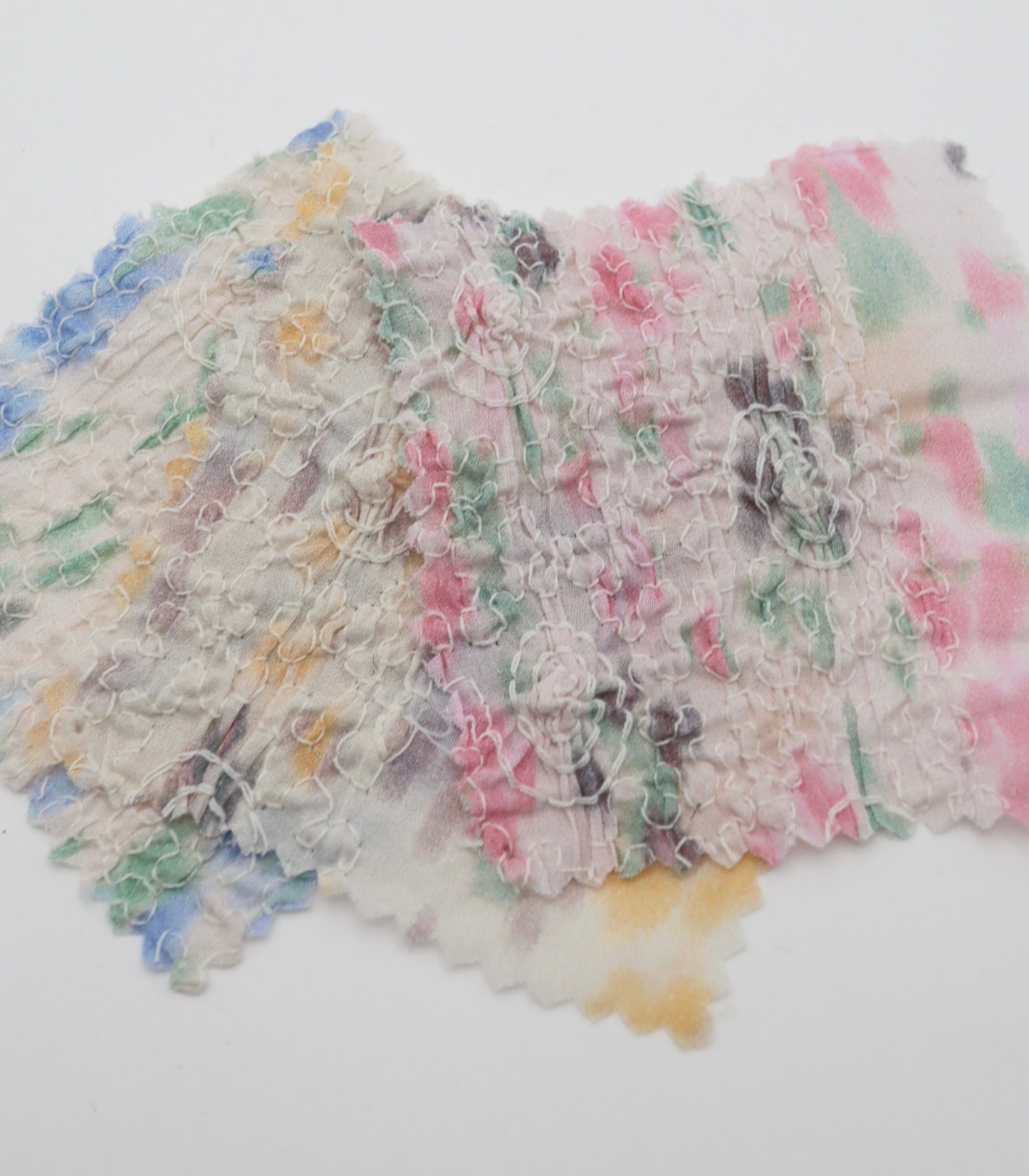 【25SS-206】シャーリング加工水彩風プリントローン　/0.5ｙあたり = ～1700円